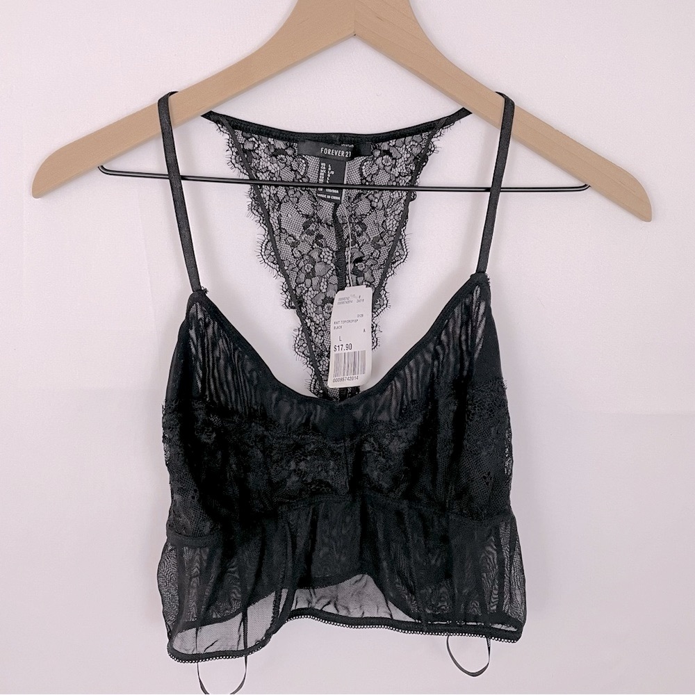 🕷Lacy Black Cropped Top🕷